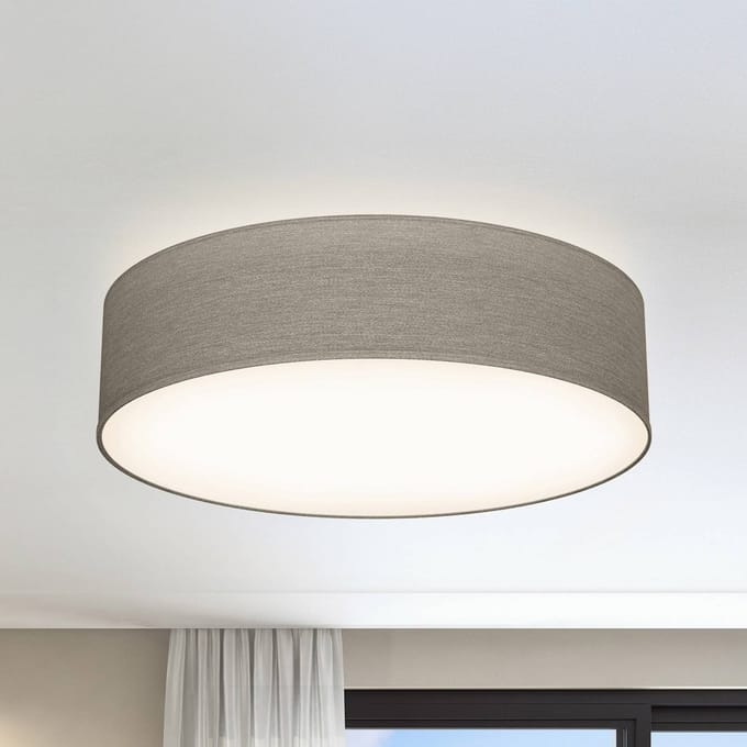 B.K.Licht - Plafondlamp - Ø38cm - taupe - excl. 2x E27 lichtbronnen