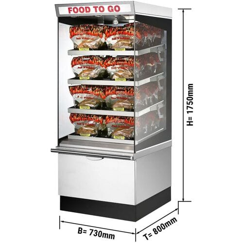 UBERT Warmhoudvitrine - 730x800mm - 4 verwarmde planken