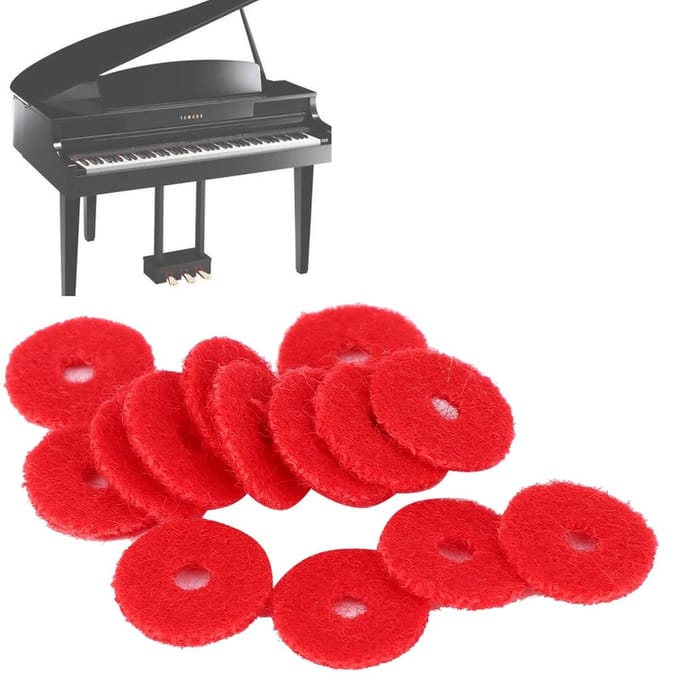 90 stuks Piano Ringpakkingen Zacht Wol Kleine Rode Stemtool Accessoires 1 mm Dikte gray
