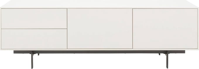 Goossens Tv Meubel Verona, 2 Deuren 2 Laden 45 Cm Diep - Wit