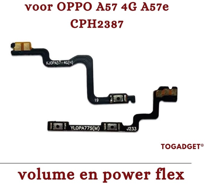 Volume- en Power Flex Kabel voor Oppo A57 4G / A57e – Vervangingsonderdeel