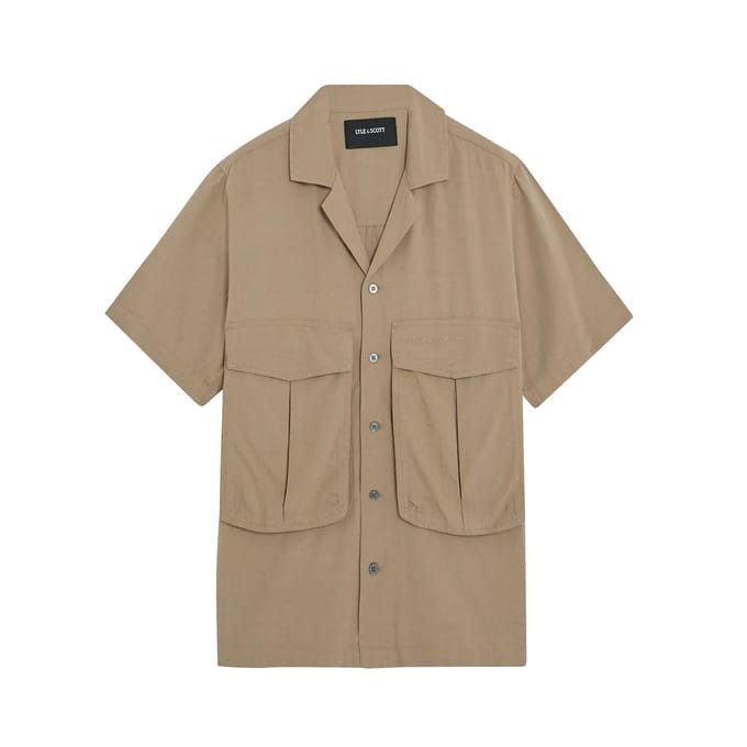 Katoenen en lin V-hals shirt Lyle & Scott