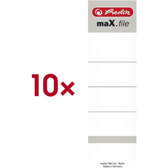 herlitz protect rugetiket, rugbreedte 80 mm, insteeketiket, 10 stuks