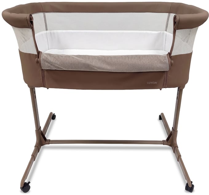 LUVION® Co Sleeper Mocha Walnut – Aanschuifbedje – Baby Wieg – Co-Sleeper – Verstelbaar – Inclusief Matras – Bruin