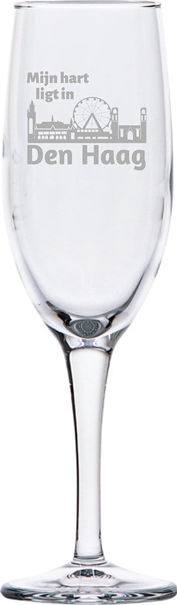 Gegraveerde Champagneglas 16,5cl Den Haag