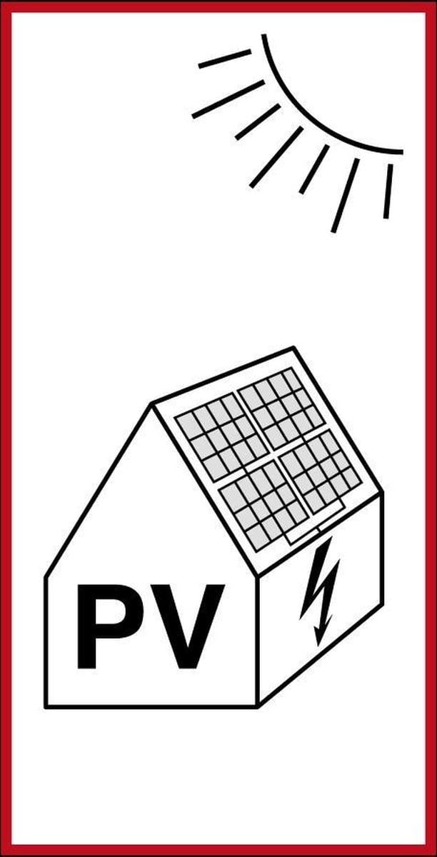 PV installatie bord - kunststof 100 x 50 mm