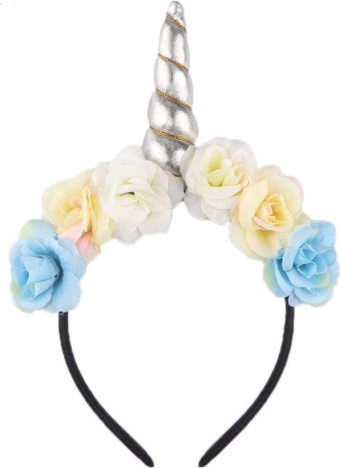 New Age Devi - Schattige Eenhoorn Diadeem - Leuke Hoofdband - Kroontje - Bloemetjes