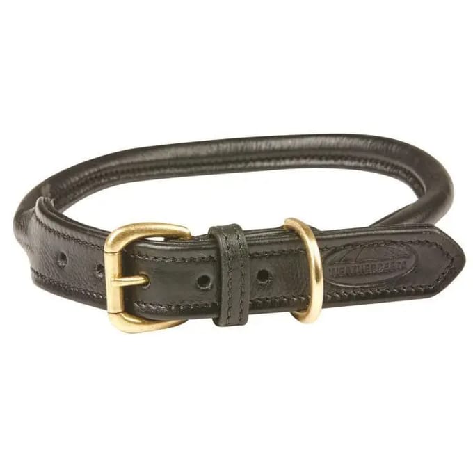 Opgerolde leren hondenhalsband Weatherbeeta
