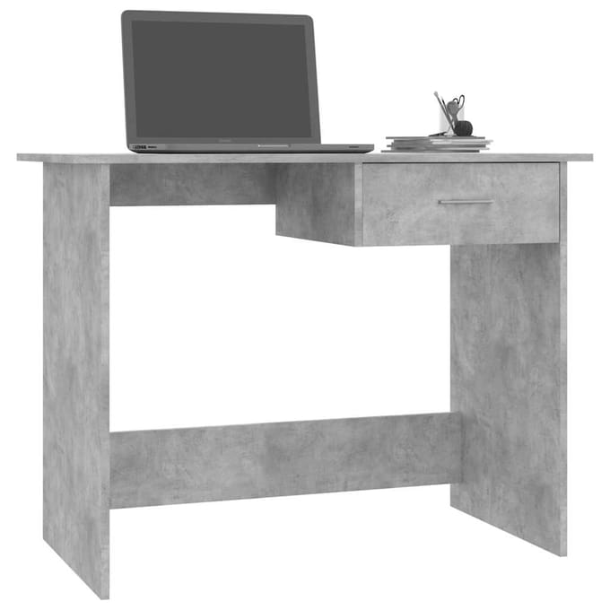vidaXL - Bureau - 100x50x76 - cm - bewerkt - hout - betongrijs