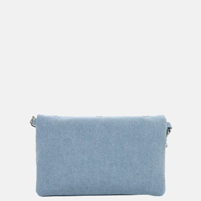 Emily & Noah Juliane crossbody tas overslag denim strass light blue