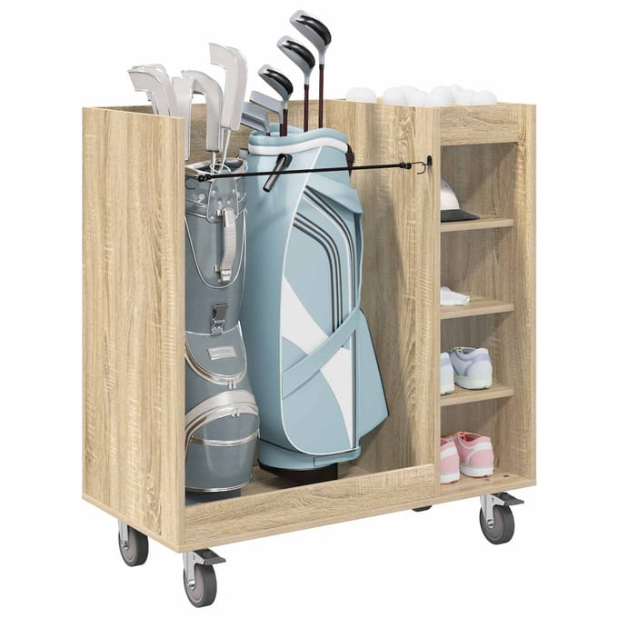 vidaXL Golfkast met wiel Effen Sonoma Eiken 90 x 45 x 98 cm