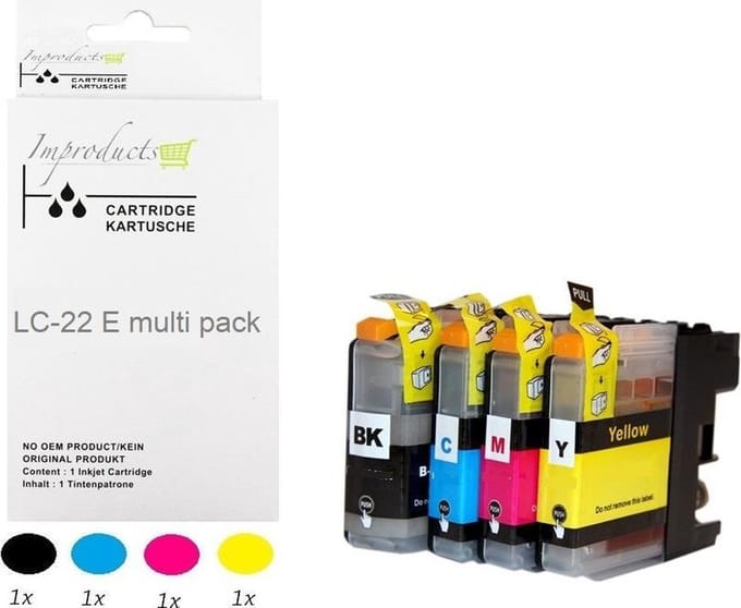 Improducts® Inkt cartridges - Alternatief Brother LC-22 / 22 / LC22 E XL multi pack