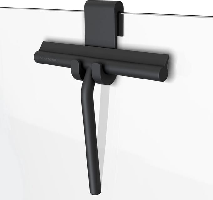 Via Fectio® Douchewisser - Douche Trekker - Mat Zwart - Met Glashaak