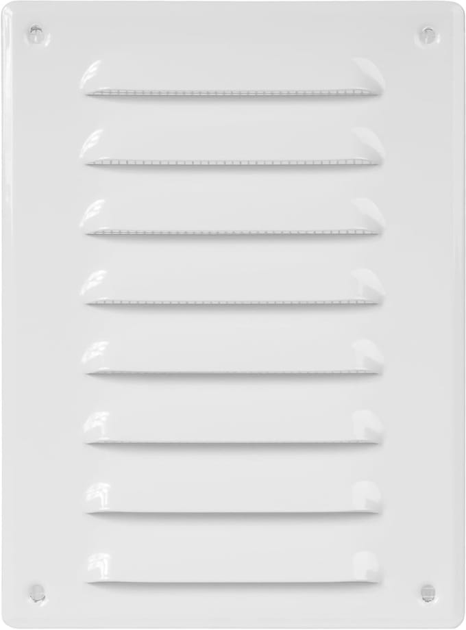 Ventilatierooster met insectenbescherming voor plafond en wand (14 x 19 cm, wit)