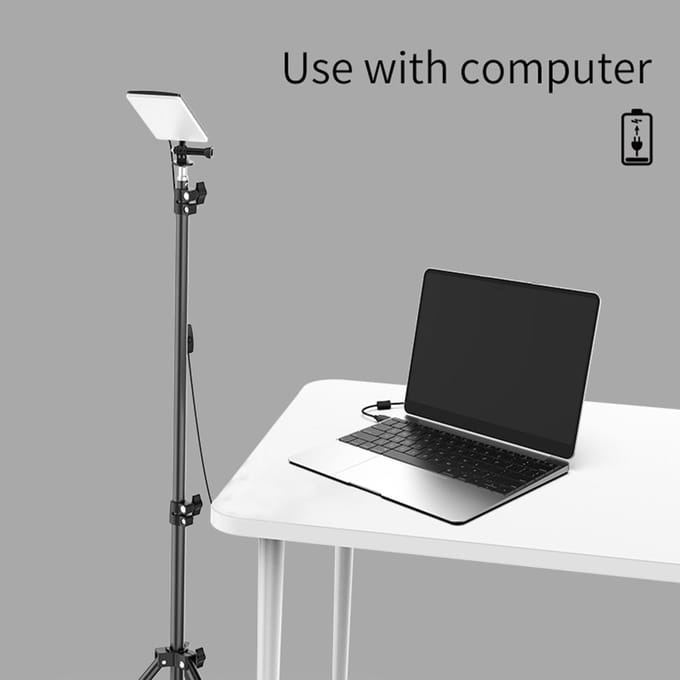 Camping LED-licht met Statief Buitenwerklamp met Statief zwart