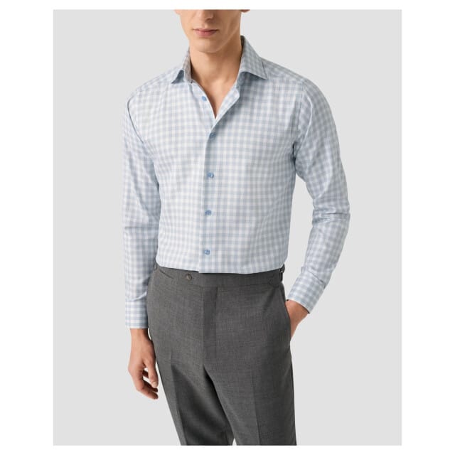 Eton  Lange Mouw Overhemden Blauw 100014022