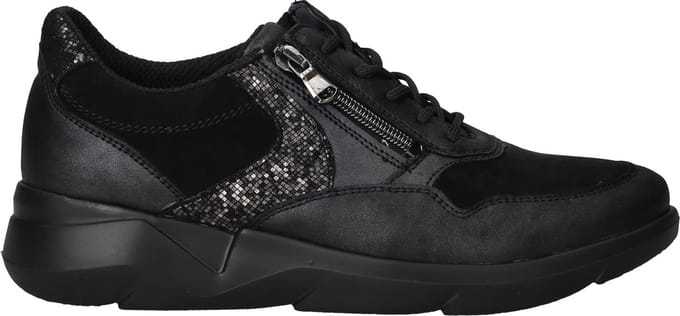 Waldläufer K Funky Sneakers - Leer - Dames - Zwart - Maat 41