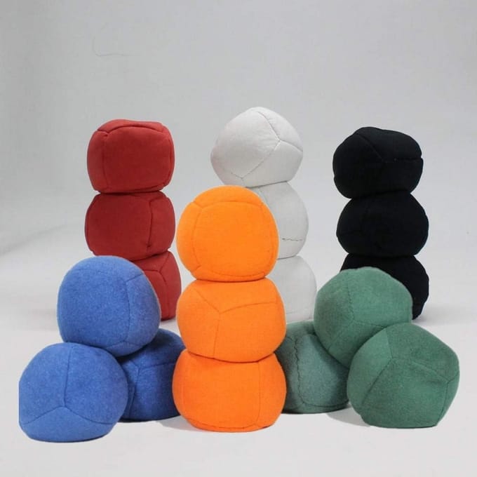 Jongleerballen Set - Zitzak Ballen - Technische Vaardigheden - Zelfnivellerend Ontwerp - 90 Gram - Rood