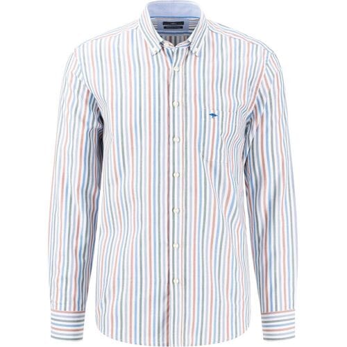 Fynch-Hatton Overhemd Light Oxford Multi Stripe Dark Emerald / male