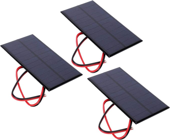 Zonnepanelen Set - Zonnelader Modules - Doe-het-zelf Projecten - Hoge Conversie Efficiëntie - 3 Stuks 1 Watt - Zwart