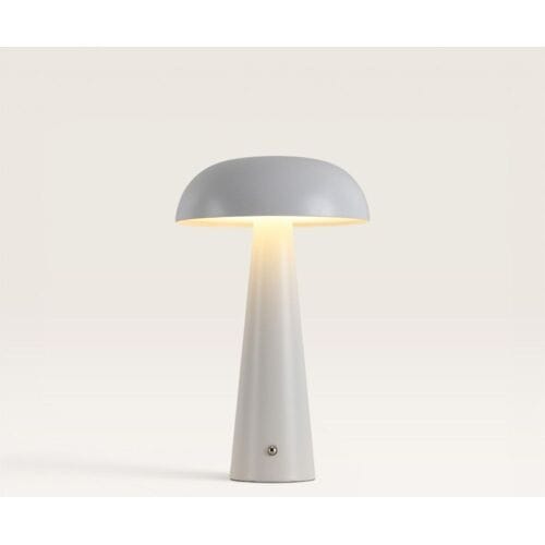 LUSENZ Oryllo - Paddenstoel lamp oplaadbaar Wit 30 cm - Dressoir lamp - Tafellamp horeca - Dimbaar - Glazen kap - Modern design - USB-C -