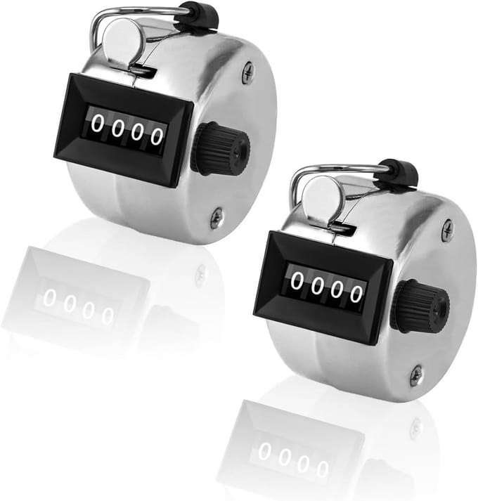 Set van 2 mechanische handtellers voor zwemmen, sport en hobby