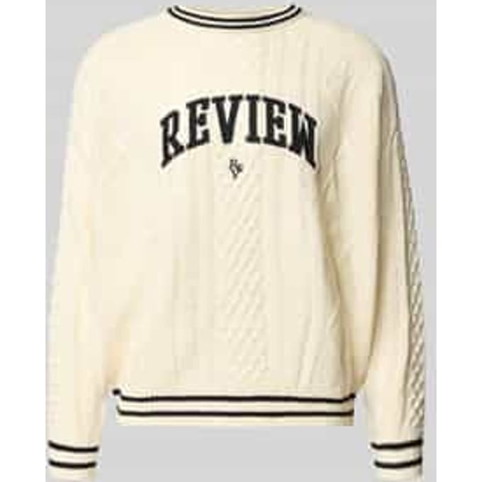Gebreide pullover met labelstitching