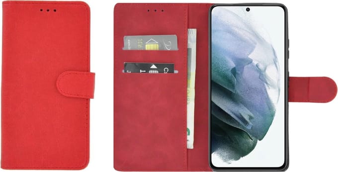 Samsung Galaxy S21 Hoesje - Book Case Wallet Rood Cover