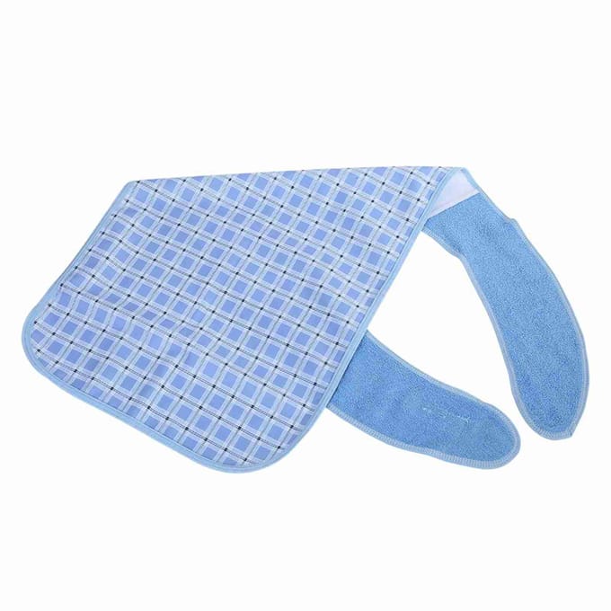 Bavoir de repas pour adulte extra large, protection pour vêtements lavable et résistant à l'eau white