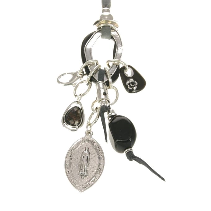 Behave - Ketting met grove hangers aan suède koord - Statement stijl
