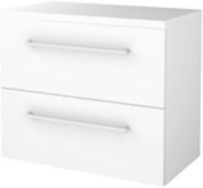 Basic-Line Start 46 Badkamermeubelset - 80 x 46 cm - Met Grepen - 2 Lades - Wastafelblad - Ice White