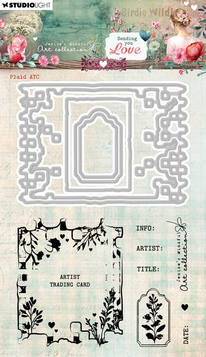 Stamp & cutting die Plaid ATC - JMA Sending you love nr. 93