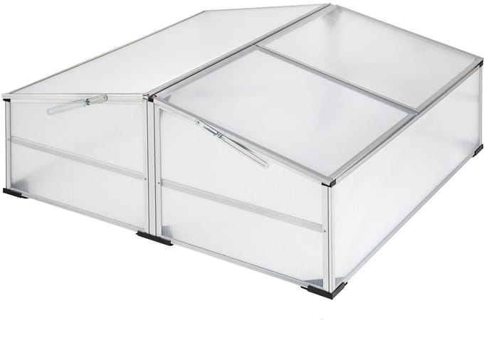 tectake® Aluminium Kweekbak Plantenbed - Afsluitbaar Dak - Weerbestendig - Diverse Modellen - (Model 2 | Nr. 402341)