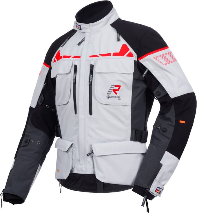 Rukka Ecuado-R Zwart Grijs Rood Textiele Motorjas - Jas