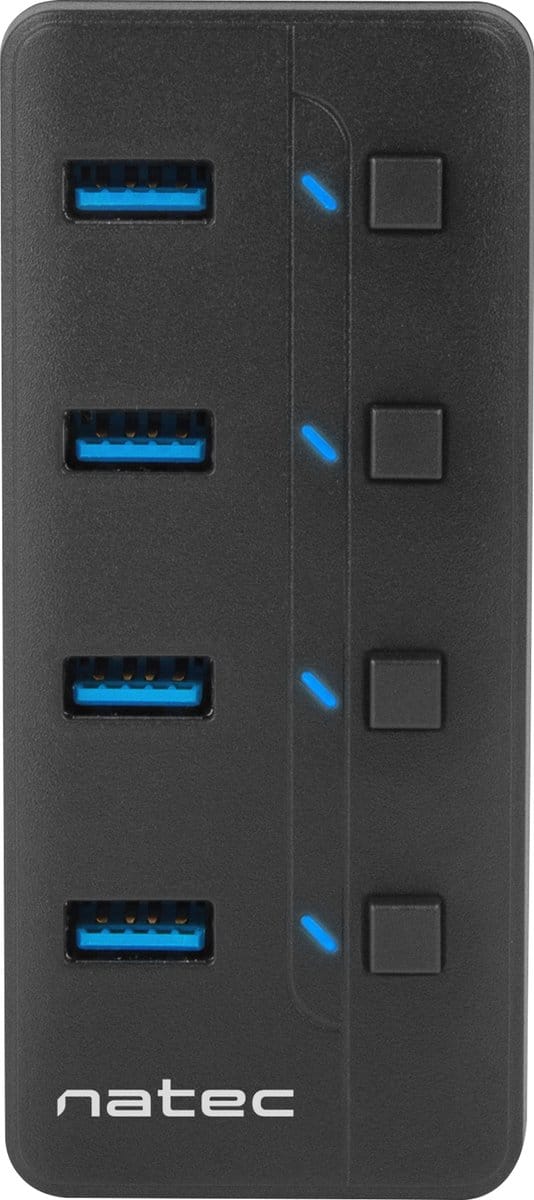 Natec NHU-1557 Hub USB 3.0 Mantis2 4-ports USB hub - 4 - USB 3.2 - Zwart