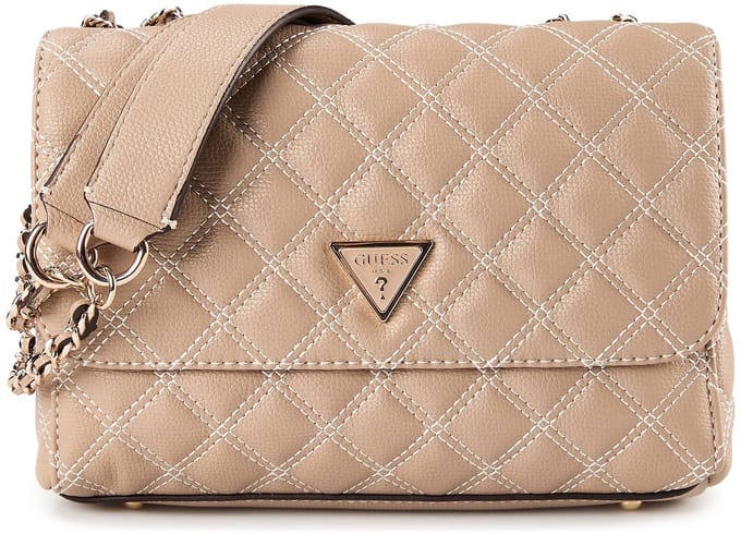 GUESS schoudertas Giully II 2 Compartment Convertible Flap Pale Mocha Lichtbruin