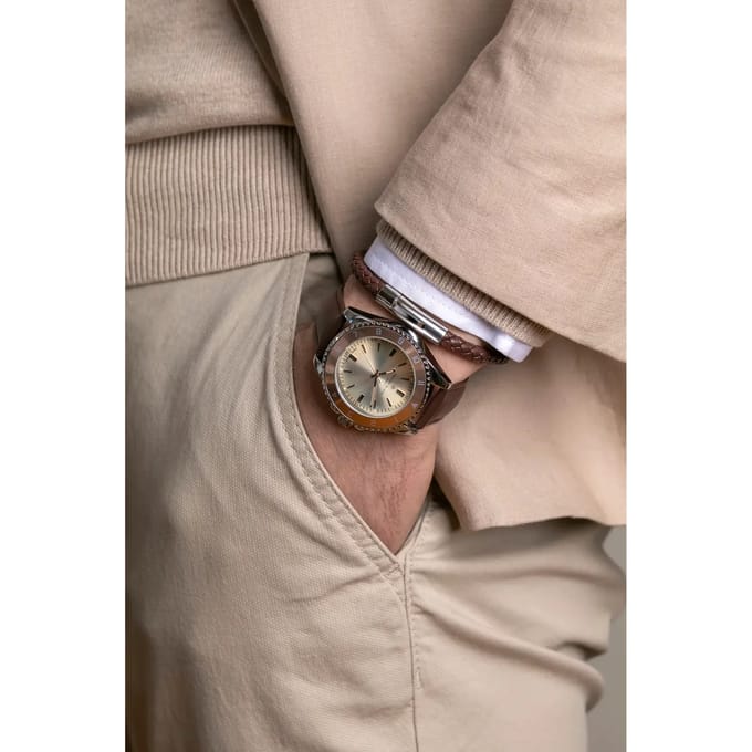 Horloge en leren band Philipp Blanc Avenches