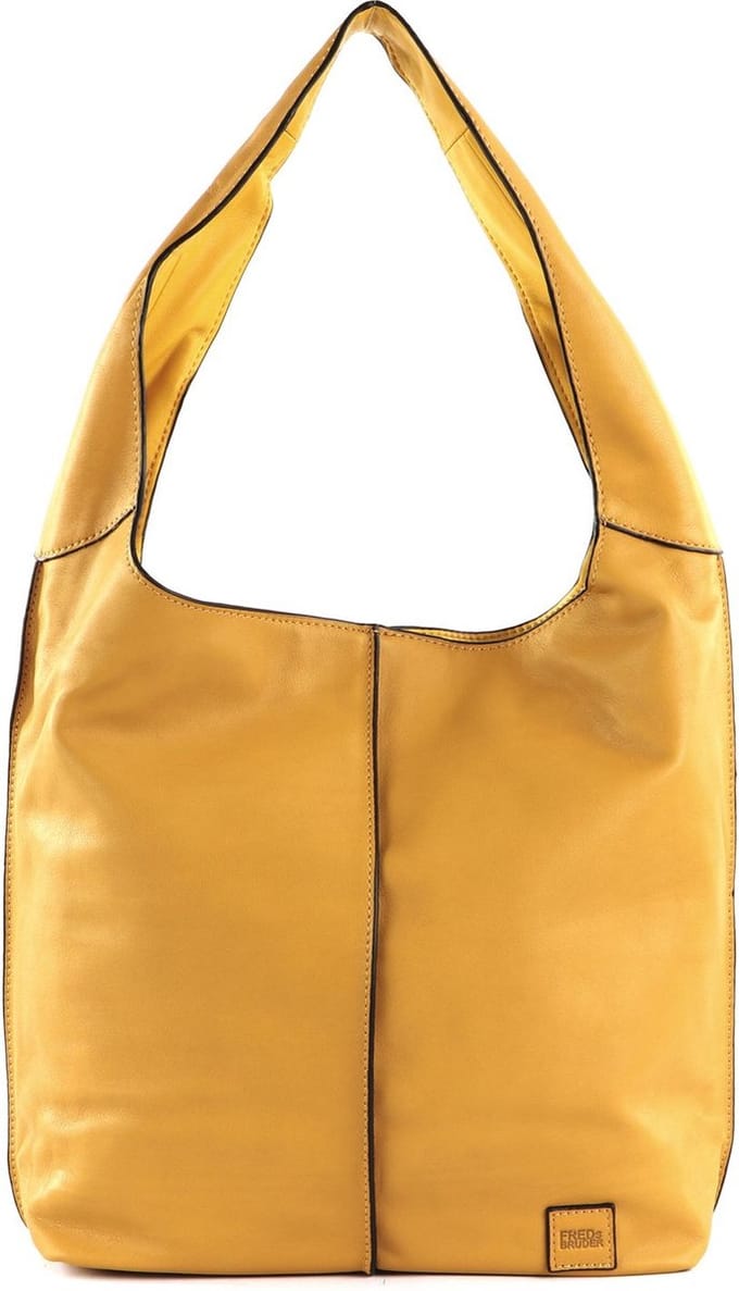 FREDsBRUDER Leren Schoudertas Ginsberg FB100 II Shoulderbag Sunny Yellow Geel