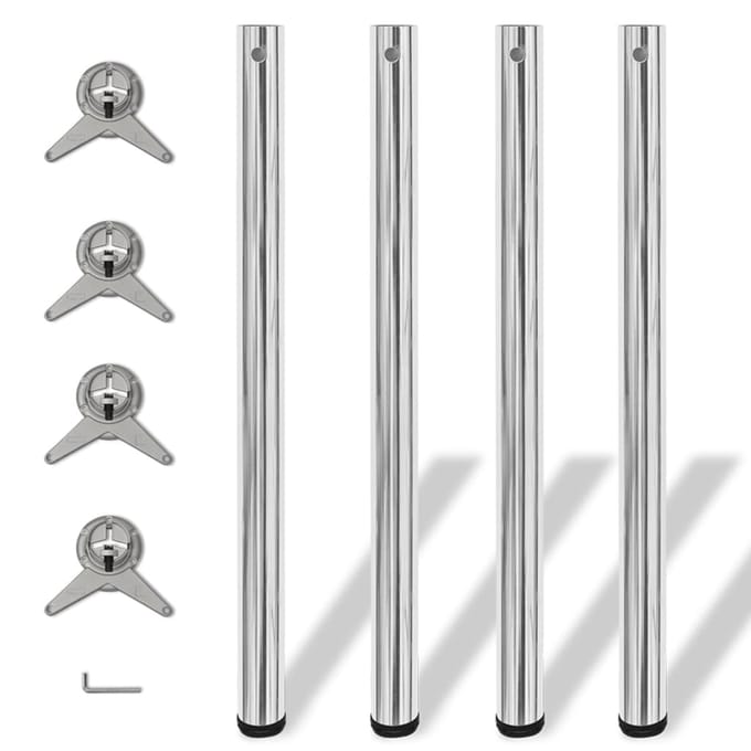 vidaXL - Tafelpoten - in - hoogte - verstelbaar - chroom - 870 - mm - 4 - st