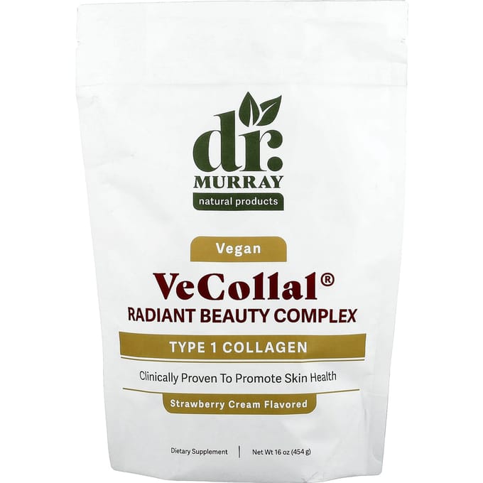 Dr. Murray'S, Vecollal®, Vegan Radiant Beauty Complex, Strawberry Cream, 454G(16Oz) black