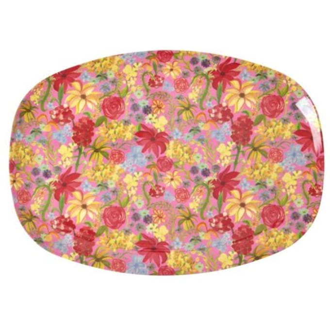 Rice melamine bord vierkant swedish flower