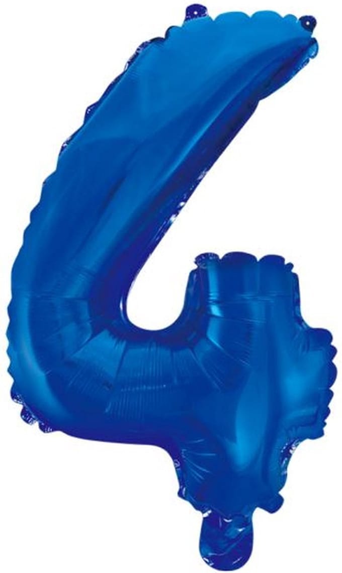 New Age Devi - Cijferballon 4 - Blauw - 16 inch40 cm
