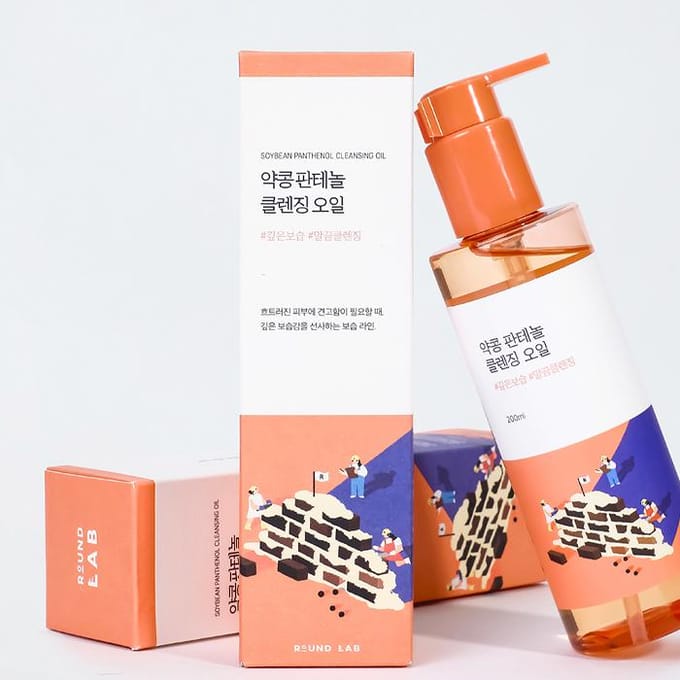 [ROUND LAB] Sojaboon Panthenol Reinigingsolie 200ml orange