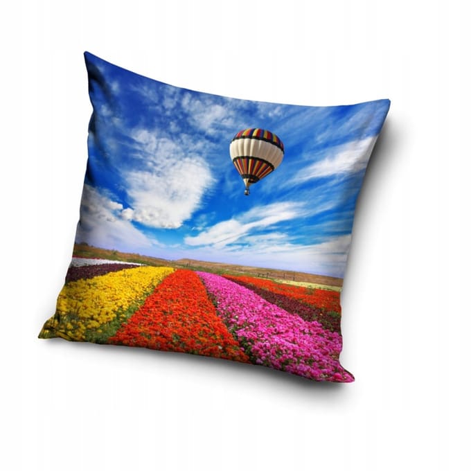 Kussenhoes 40x40 cm - Ballonnen & Bloemen - Kinderkamer