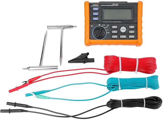 Aarde Tester - Grondweerstand Meter - Elektrisch Testen - Datalogging 100 Groepen - 4k Ohm - Grijs