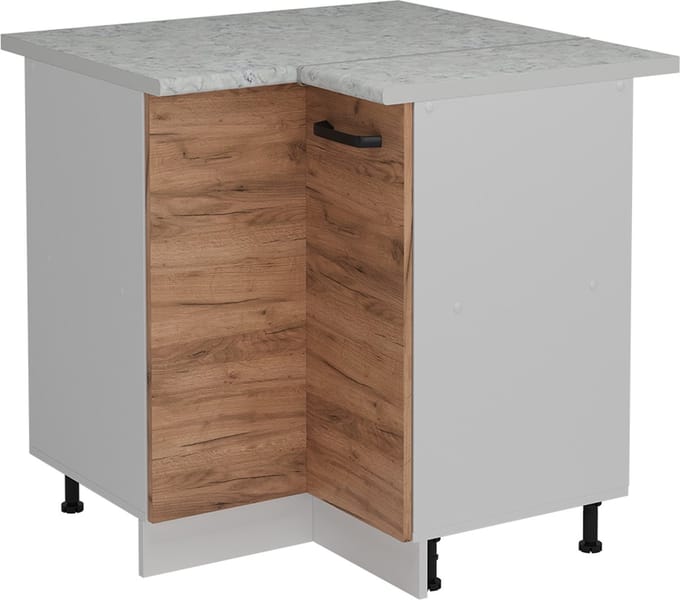 Vicco R-Line Hoekkast – 75.6 cm WB Marmer Krachtige eik goud