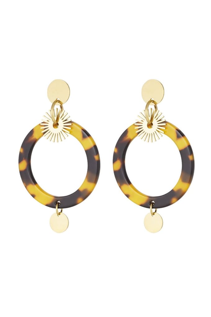 oorbellen cirkel met print