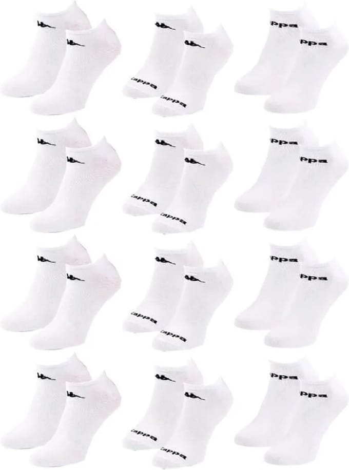 Kappa sneakersokken 12 paar wit maat 43/46