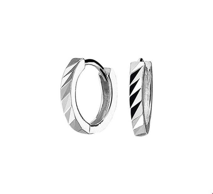 Zilver Gerhodineerde Klapoorringen vlak 1325051