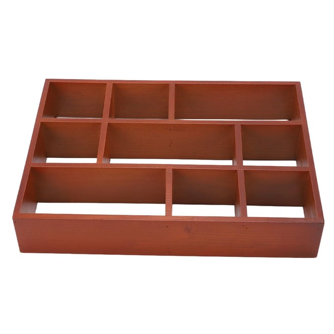 Houten Muur Bureau Plank 9 Vakken Multifunctioneel Vintage Houten Muurplank Make-up